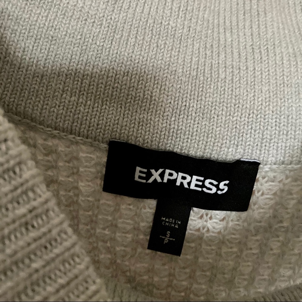 [express] Gray off-shoulder sweater w/ detail | S - Picture 4 of 4
